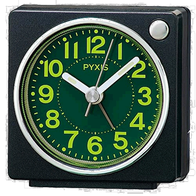 【日本直邮】Seiko Clock 闹钟 PYXIS NR450K 黑色金属 床头柜 书
