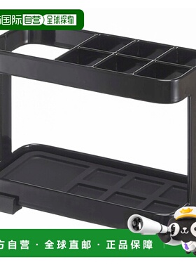 【日本直邮】Yamazaki山崎 多功能牙刷架 牙膏牙刷杯 黑色 tower