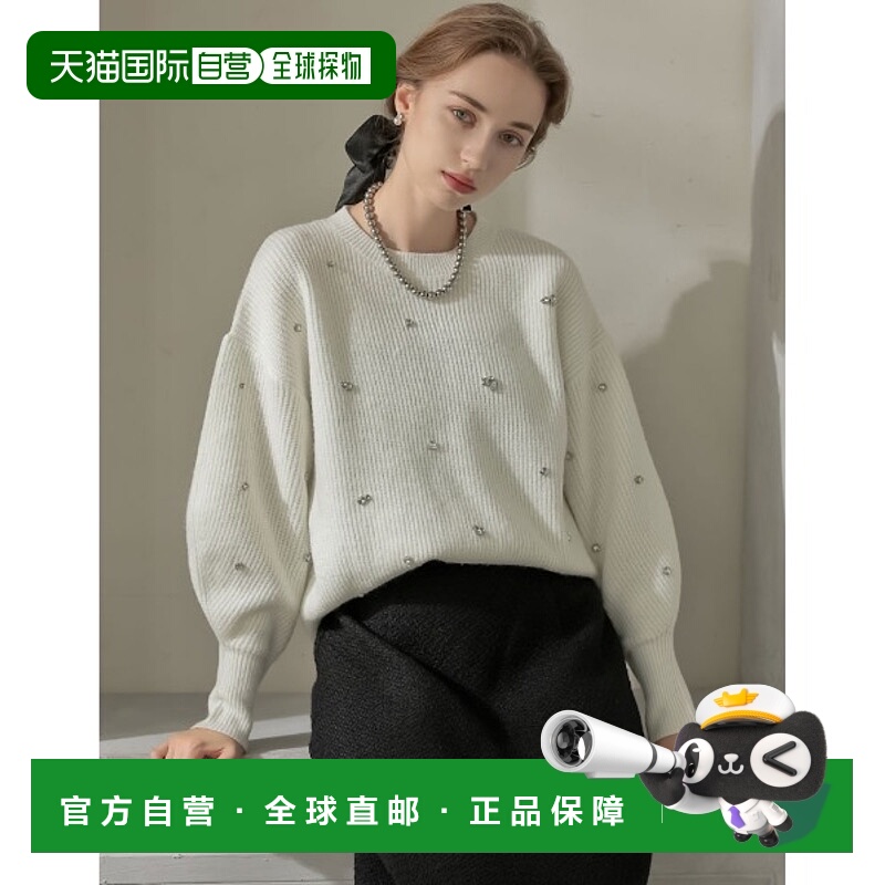 1h可退 日本直邮Re:EDIT 女装 畦编闪钻设计 针织上衣 139976