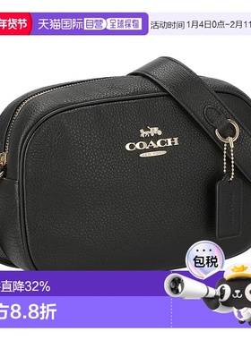 日本直邮 COACH蔻驰经典时尚女士皮革黑色小方包斜挎包礼物CA207