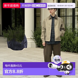 日潮跑腿UNIQLO优衣库 宽版格纹纽扣衬衫 08 DARK GRAY 男女兼用