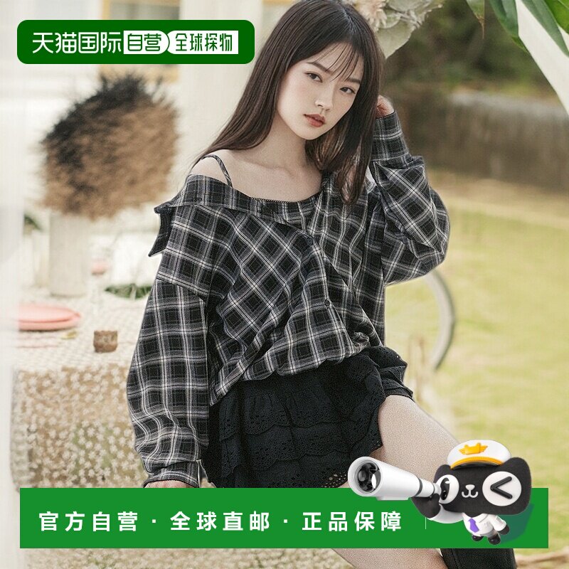 1h可退 日本直邮Heather 女士宽松长袖衬衫 半罩衫设计 街头风 58