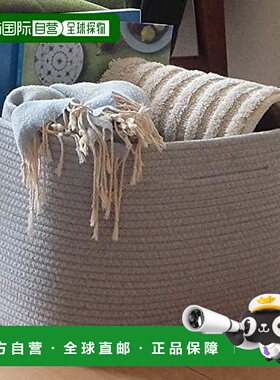 【日本直邮】山善 小篮子 带把手浴巾杂物收纳 浅灰色 Y-MOC-RPSB