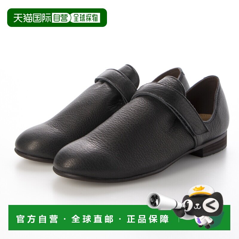 日本直邮SAYA 51212 Saya 平底真皮圆头魔术贴绑带鞋 (黑色)