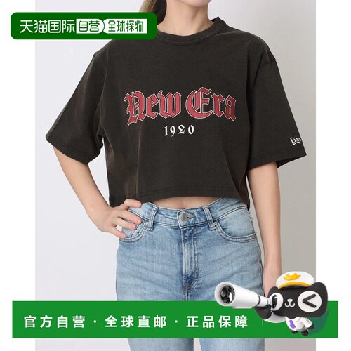 日本直邮NEW ERA 女士短袖T恤 WS SS WIDE FROST WASH CR TEE 黑