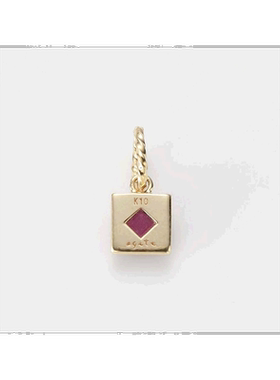 日本直邮日潮 agete 阿卡朵K10红宝石吊饰红色 均码字母吊坠饰品