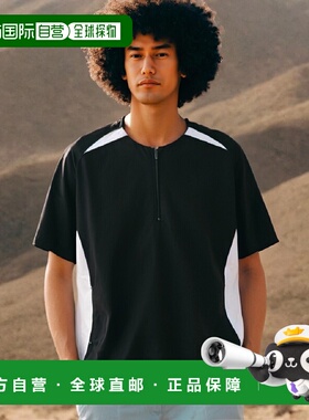 【日本直邮】Zett捷多 棒球短袖半拉链衫 黑x白1911A  XO BOV535H