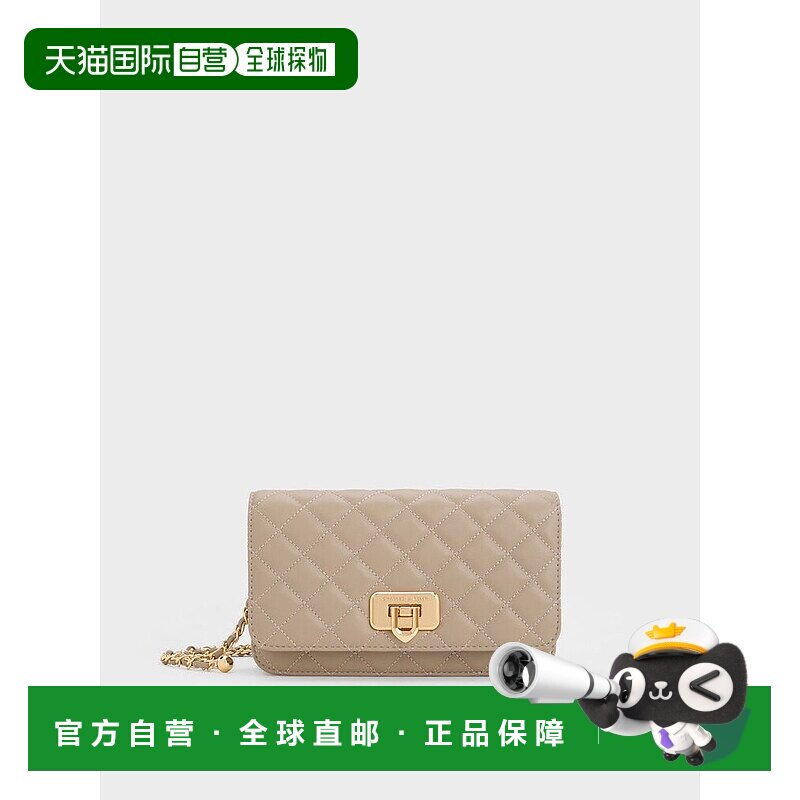 日本直邮CHARLES&KEITH 小ck 婚礼系列 菱格链条百搭 PU 小方包单