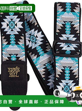 【日本直邮】ERNIEBALL 4609 吉他背带 提花带 ALBUQUERQUE BLUE