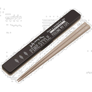 【日本直邮】SKATER斯凯达筷子套装黑色带盒小型方便携带厨具18cm