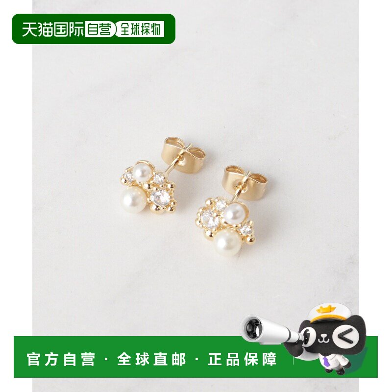 日本直邮Couture Brooch 女士 珍珠风格水晶耳钉 50805323202601