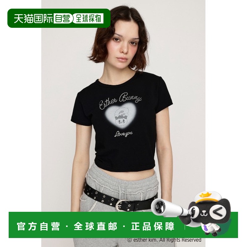 1h可退 日本直邮SLY 女装 Esther Bunny联名 心形印花短袖T恤 夏