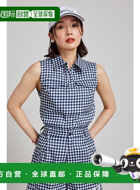 日本直邮Rienda 格纹无袖T恤连衣裙 NVY RI3465EW031590 连衣裙