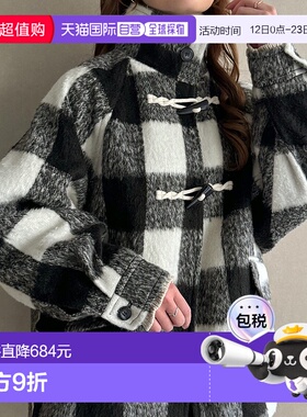 日本直邮JUNOAH 沙基格纹连帽外套 [JU5602EW006651]