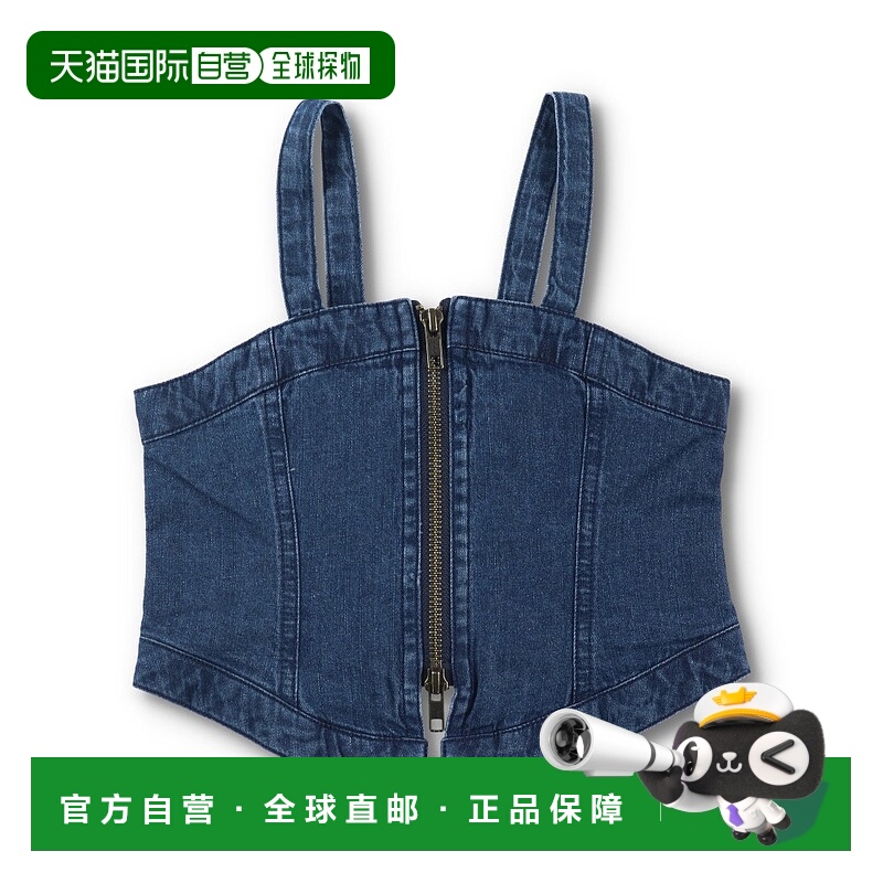 1h可退 日本直邮Ou? by EDWIN 儿童 宽松短款丹宁背心 半身束腰设