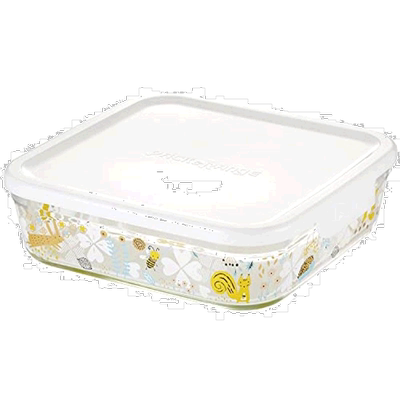 【日本直邮】怡万家 耐热玻璃密封容器东北欧庭院四角型1.2LB3248