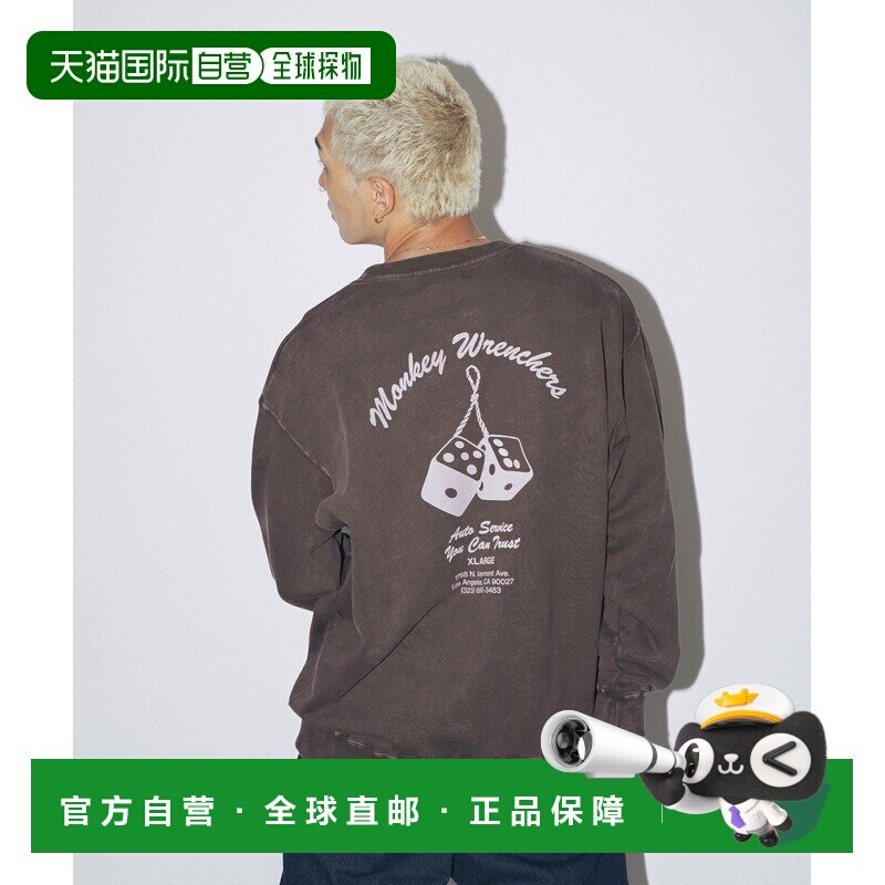 日本直邮XLARGE 男女同款 重磅棉质圆领卫衣 101269012003图片