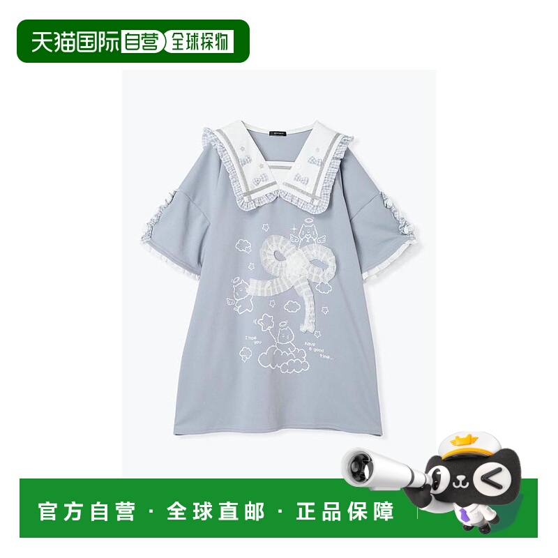 日本直邮日潮 NOEMIE 星星格子猫咪水手服短袖 25590047151蝴蝶