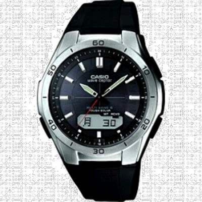 日本直邮CASIO卡西欧WVA-M640-1AJF波感受器太阳能收音机男款WVAM