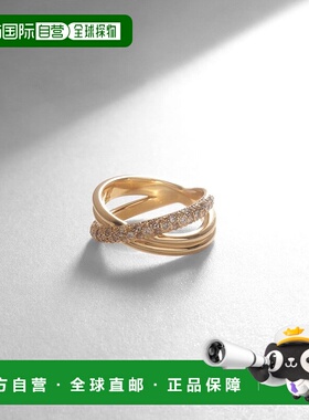 日潮跑腿COCOSHNIK K18十字线戒指 黄金 14紫水晶配饰 405-66311