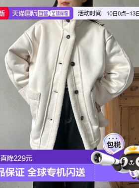 1h可退 日本直邮Thevon 女装 仿羊羔毛中长款夹克 宽松百搭外套 P