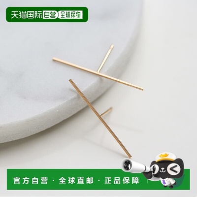 1h可退 日本直邮cui-cui 细长竖款黄金耳钉 K10YG 778233