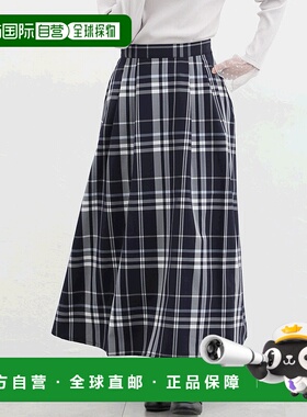 1h可退 日本直邮Honeys女士大格子A线长裙 573248757半身裙a字裙