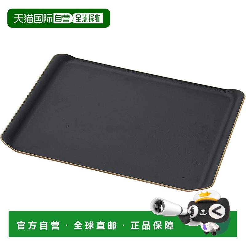 【日本直邮】Pearl Metal珍珠金属 托盘/餐垫36cm抗菌防滑木纹黑K