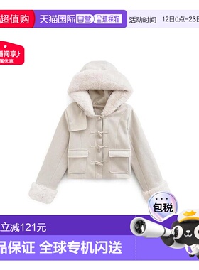 日本直邮日潮 GRL 毛绒短款牛角扣皮草呢大衣KZ701大衣