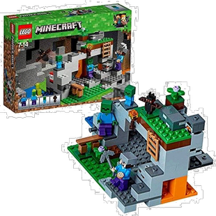 自营|LEGO乐高积木小颗粒Minecraft僵尸洞穴21141儿童玩具
