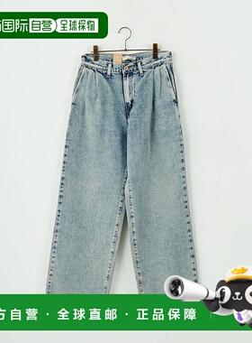 1h可退 日本直邮LIBERTO 男装 OHIO 双褶宽松直筒牛仔裤 全棉材质