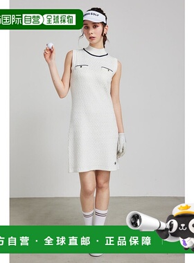 日本直邮Rienda 闪亮粗花呢圆领针织连衣裙 [RI3465EW031596] 粉