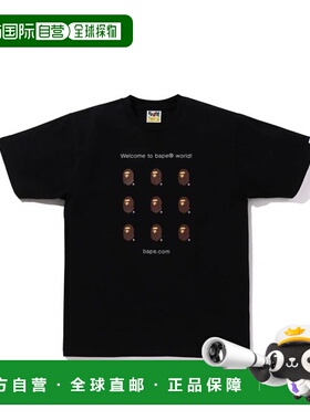 日本直邮A BATHING APE 字母印花图案套头圆领直筒短袖T恤 男款