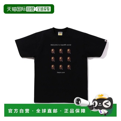 日本直邮A BATHING APE 字母印花图案套头圆领直筒短袖T恤 男款
