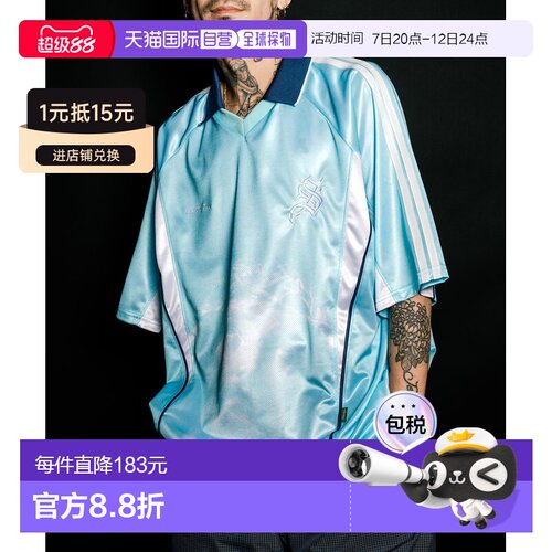 Subciety 男女同款 SAMURAI jersey top 00' 足球衫 宽松版型 网