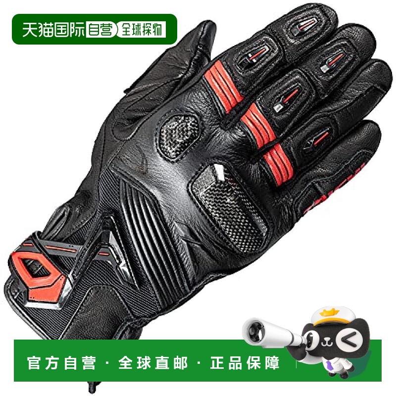 【日本直邮】RsTaichi皮革手套 全季 触屏对应 护具 黑/黑/红L RS