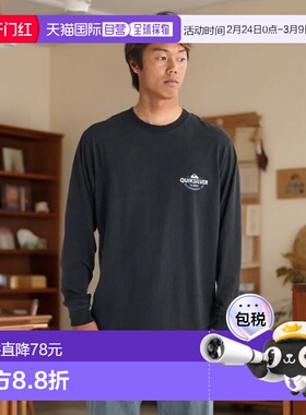 日本直邮Quiksilver TYPED OUT 长袖T恤 [25SPQLT251002BLK] 黑色