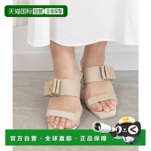 日本直邮RANDA 丝带×字母组合装饰透明跟凉鞋 RA041BW016109 黑