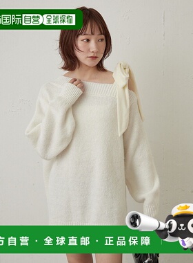 1h可退 日本直邮mline 女装 宽松显瘦 高级感贝雷绒肩带蝴蝶结针