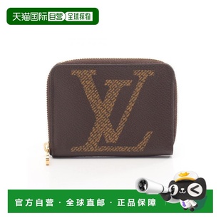 日本直邮中古LV路易威登女A级95新coin purse零钱包帆布零钱包棕