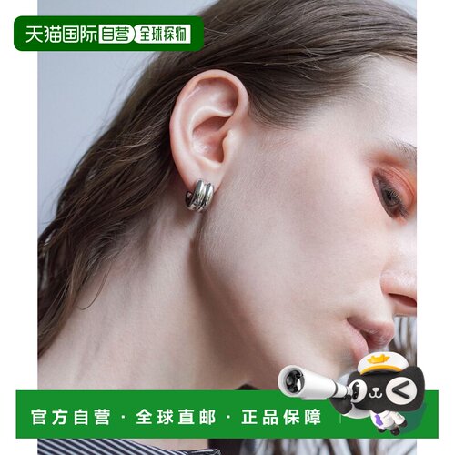 日本直邮YECCA VECCA 女士 双环耳环 轻盈合金小众摩登设计 07002