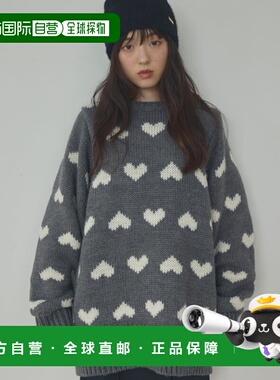 1h可退 日本直邮Alumu. 女装 宽松爱心图案针织套头衫 AM571103