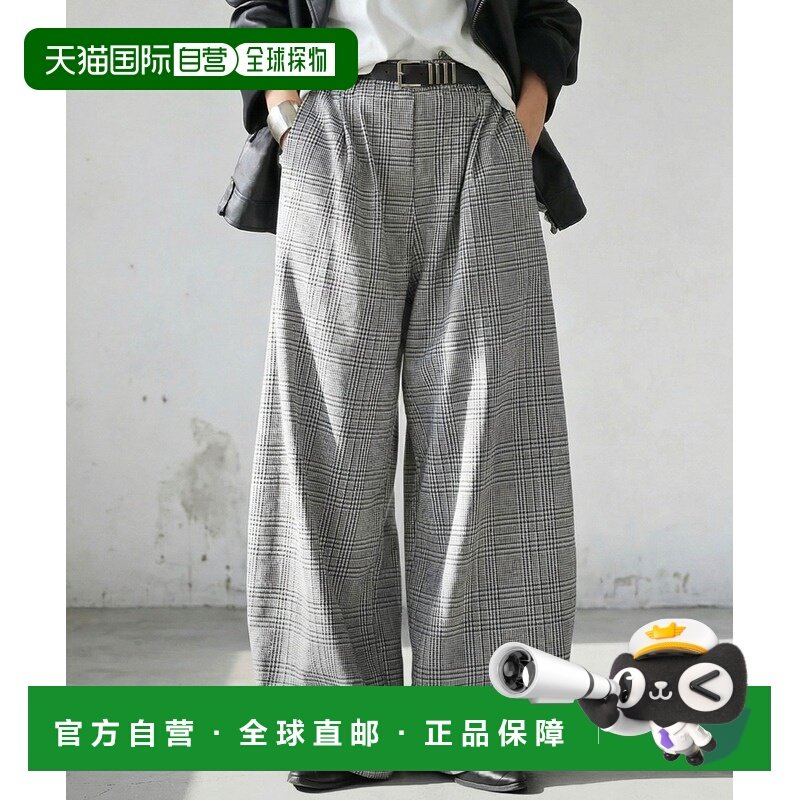 1h可退 日本直邮antiqua女士宽松直筒长裤 格伦格纹设计两侧口袋,女装/女士精品,休闲裤,淘宝优惠券,粉丝福利购,淘宝优惠卷