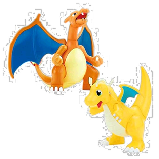 【日本直邮】宝可梦拼装模型系列43喷火龙战斗版和快龙已分色塑料