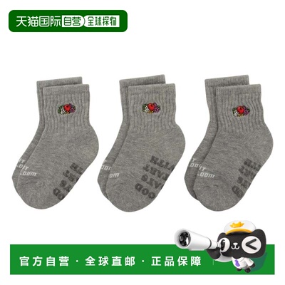 日本直邮FRUIT OF THE LOOM FTL KQ 刺绣儿童中筒袜 M 灰色