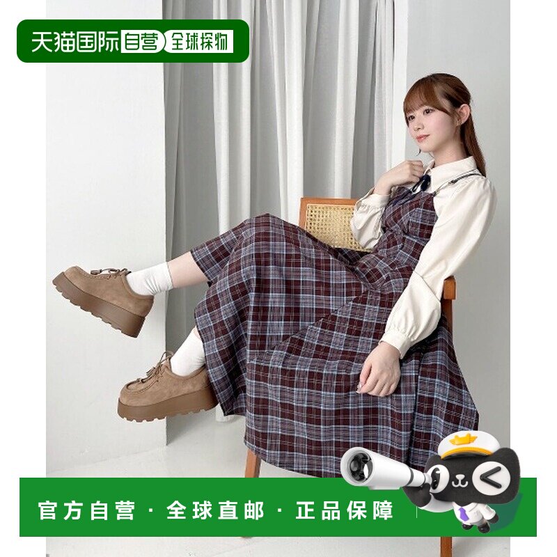 日本直邮F i.n.t 女装 复古格纹不对称下摆吊带连衣裙 59AE02f007