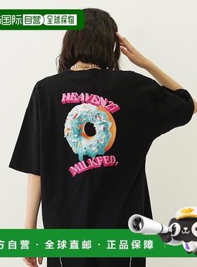 1h可退 日本直邮MILKFED 女士宽松DONUTS系列字母刺绣T恤 1032510