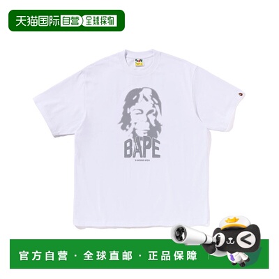 1h可退 日本直邮A BATHING APE 男女同款 棉质宽松版型T恤 贴布印