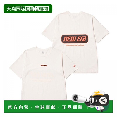 日本直邮NEWERA 短袖水洗棉质T恤 Racer 徽标米白色 14410026