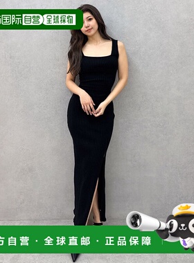 1h可退 日本直邮GYDA 女士背部拉链开叉修身长款针织连衣裙 07254